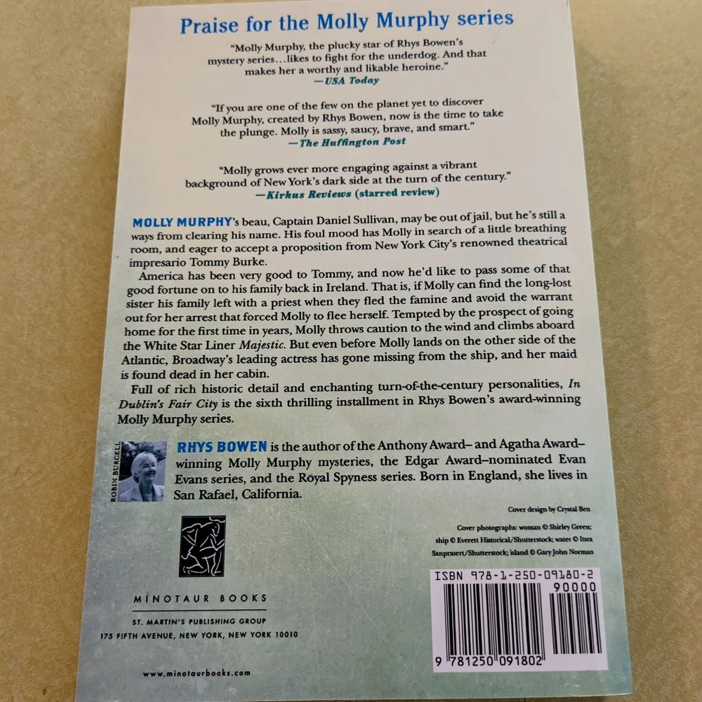 Rhys Bowen Molly Murphy Mystery Book Set In Dublin's Fair City and In Like Flynn